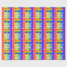 57e verjaardag: kleurrijk, vun regenboogpatroon #  cadeaupapier