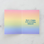 57e verjaardag: kleurrijke regenboog # 57, Naam va Kaart (Binnen)
