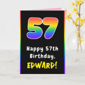 57e verjaardag: kleurrijke regenboog # 57, Naam va Kaart (Gele Bloem)