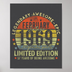 57e verjaardag legendes februari 1996 vintage 57 j poster