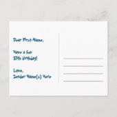 57e verjaardag - Leuk vuurwerkpatroon + Regenboog  Briefkaart (Achterkant)