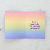 57e verjaardag: Leuke Regenboog #, Aangepaste foto Kaart (Binnen)