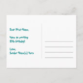 57e verjaardag: Leuke sterrenprint, Regenboog 57,  Briefkaart (Achterkant)