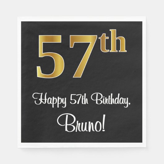 57e verjaardag ~ Luxurieuze Faux Gold-look # Servet (Voorkant)