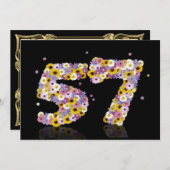 57e verjaardag, met bloembranen kaart (Voorkant / Achterkant)