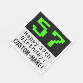 57e verjaardag - nerdy / geeky stijl "57" & naam servet (Hoek)