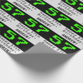 57e verjaardag - Nerdy / Geeky Style "57" en naam Cadeaupapier (Hoek)