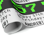 57e verjaardag - Nerdy / Geeky Style "57" en naam Cadeaupapier (Rol Hoek)