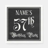 57e verjaardag Partij — Fancy Manuscript + de Naam Servet (Voorkant)