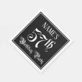 57e verjaardag Partij — Fancy Manuscript + de Naam Servet (Hoek)