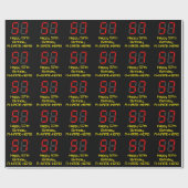 57e verjaardag: Red Digital Clock Style "57" + naa Cadeaupapier (Vlak)