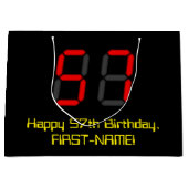 57e verjaardag: Red Digital Clock Style "57" + naa Groot Cadeauzakje (Voorkant)