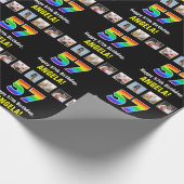 57e verjaardag: Regenboog "57"; Aangepaste foto's Cadeaupapier (Hoek)