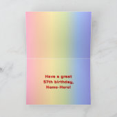 57e Verjaardag: Regenboogtekst, Aangepaste foto's Kaart (Binnen)