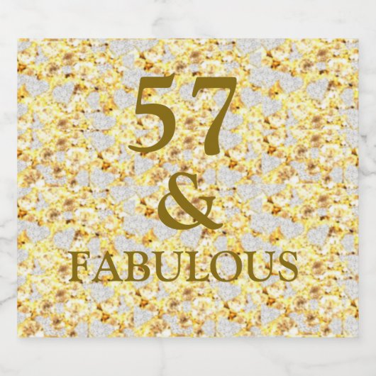 57e verjaardag sparkling wijnetiket (Enkel label)
