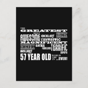 57e verjaardag van de grootste 57-jarige verjaarda uitnodiging briefkaart