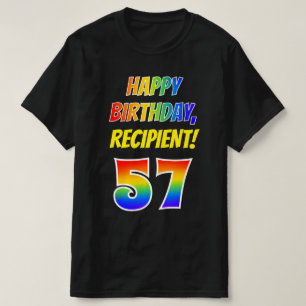 57e verjaardag — Vet, Leuk, Regenboog 57, Aangepas T-shirt