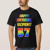 57e verjaardag — Vet, Leuk, Regenboog 57, Aangepas T-shirt (Voorkant)