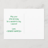 57e verjaardag: Vet, Vun, Eenvoudig, Regenboog 57 Briefkaart (Achterkant)