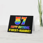 57e verjaardag: Vet, Vun, Eenvoudig, Regenboog 57 Kaart (Voorkant)