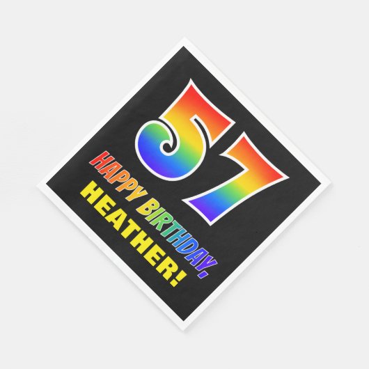 57e verjaardag: Vet, Vun, Eenvoudig, Regenboog 57 Servet (Hoek)