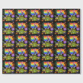 57e verjaardag: vuurwerk, regenboogblik # "57" cadeaupapier (Vlak)