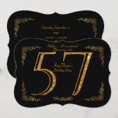 57e, Verjaardagsfeest 57e, grote Gatsby, zwart & g Kaart (Voorkant / Achterkant)