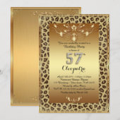 57e, Verjaardagsfeest 57e, Royal Cheetah goud plus Kaart (Voorkant / Achterkant)