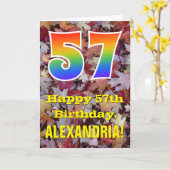 57ste Verjaardag; De rustieke Bladeren van de Kaart (Gele Bloem)