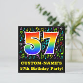 57ste verjaardag: leuke muziek symbolen, Rainbow 5 Kaart (Staand voorkant)