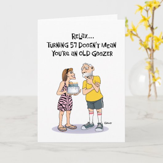 57ste verjaardag van Geezer Kaart (Gele Bloem)