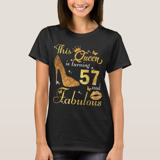 57ste verjaardag vrouw  t-shirt (Voorkant)