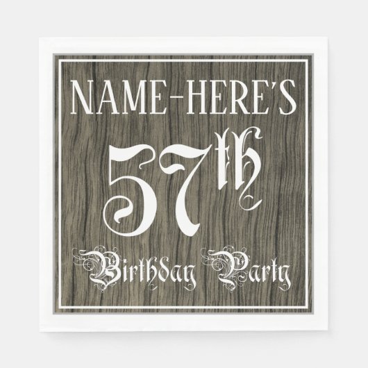57ste verjaardagsfeest — Fantasievol script, namaa Servet (Voorkant)