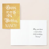 57th Birthday: Elegant, Ornate Script; Custom Name Folie Kaarten (Display)