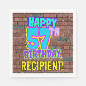 57th Birthday ~ Fun, Urban Graffiti Inspired Look Servet (Voorkant)