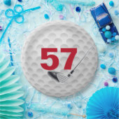 57th Birthday Golf Ball Design Paper Bord (Feest)