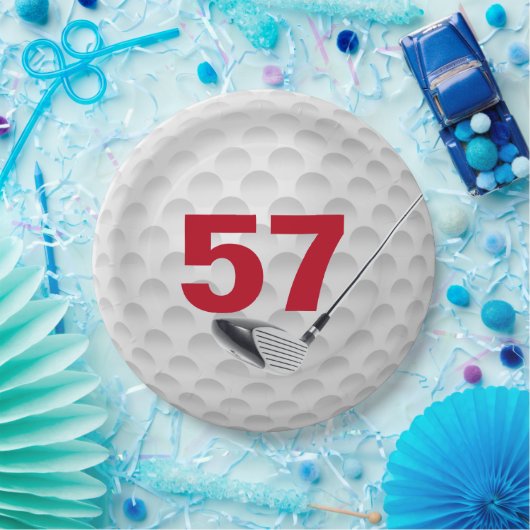 57th Birthday Golf Ball Design Paper Bord (Feest)