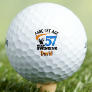 57th Birthday Golf Gift Funny Keepsake Blue Golfballen