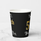 57th Birthday Party — Fancy script, Faux Gold look Papieren Bekers (Links)