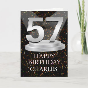 57th Birthday Spotlights Voeg een naam toe Kaart