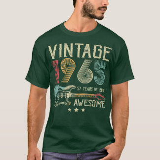 57th Birthday Womens Mens Vintage Awesome 1965 Gui T-shirt