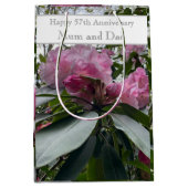 57th Wedding Jubileum Pink Rhododendron Medium Cadeauzakje (Voorkant)