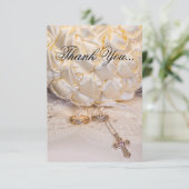 5807-Boeket, Ringen & Kruis Bedankkaart (Staand voorkant)