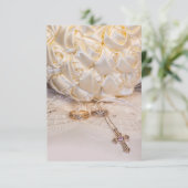 5807-Bruidsboeket met Ringen en Kruis Kaart (Staand voorkant)