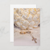 5807-Bruidsboeket met Ringen en Kruis Kaart (Voorkant / Achterkant)