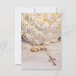 5807-Bruidsboeket met Ringen en Kruis Kaart