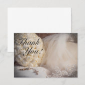 5882-Boeket met ringen, sluier en kruis Bedankkaart (Voorkant / Achterkant)