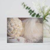 5882-Bruidsboeket met Ringen, Sluier en Kruis Kaart (Staand voorkant)