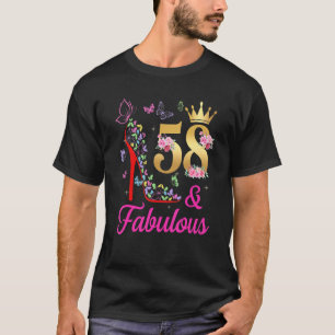 58 en Fabulous 58 jaar oude 58e buikvlinders H T-shirt