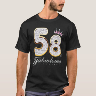 58 en Fabulous 58 jaar oude 58e verjaardag Diamond T-shirt